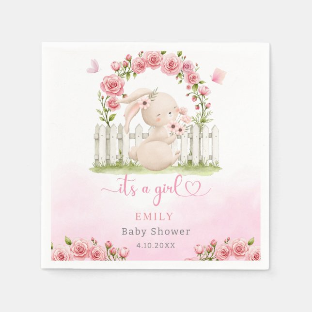 Servilleta De Papel Es una chica moderna chica de acuarela  de bebé (Anverso)