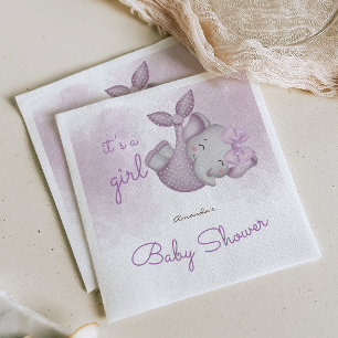 Servilleta De Papel Es una ducha de bebé de elefante niña