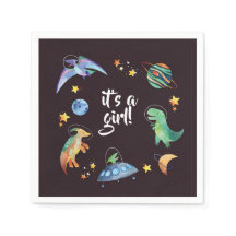 Es una ducha de bebé de galaxia de dinosaurio espa