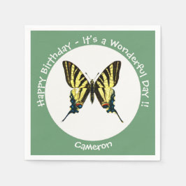 Servilleta De Papel Es una escarpada fiesta de cumpleaños de mariposas