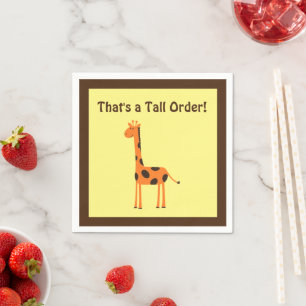 Servilleta De Papel Es una gran orden, gracioso Naranja Giraffe Person