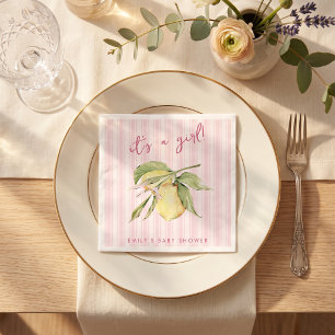 Servilleta De Papel Es una niña Baby Shower de limón