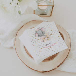 Servilleta De Papel Es una niña Elefante Rosa Baby Shower de Niña 