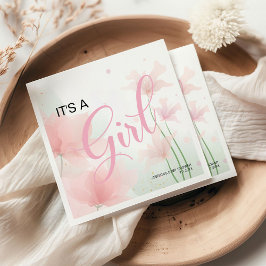 Servilleta De Papel Es una niña Flores suaves de color rosa pálido 
