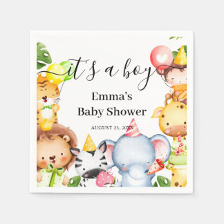Servilleta De Papel Es una selva de safari de animales Baby Shower par