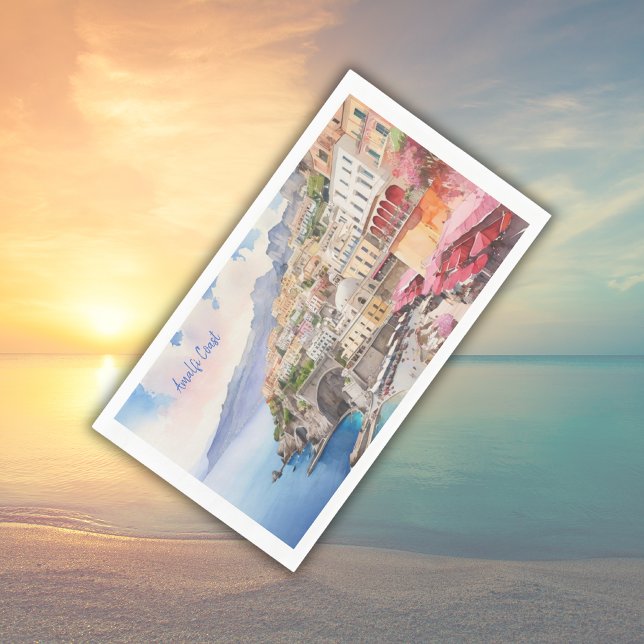 Servilleta De Papel Esbozo acuático de Amalfi Coast Italia | (Subido por el creador)