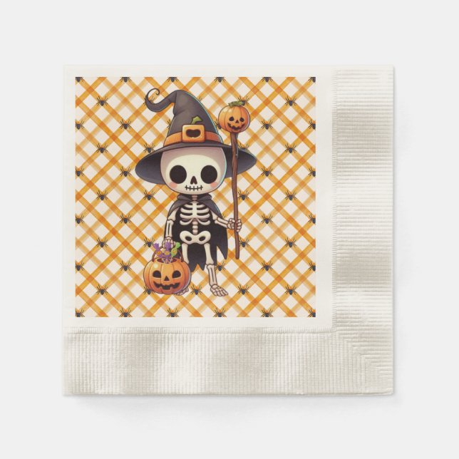 Servilleta De Papel Esbozo de Halloween delicioso (Anverso)
