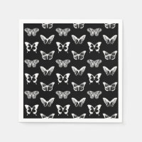 Esbozo de mariposa, blanco y negro
