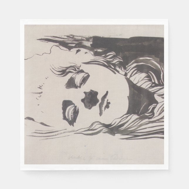 Servilleta De Papel Esbozo de una mujer de "Ver Sacrum" (Moser) (Anverso)