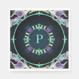 Servilleta De Papel Esbozo marino en neón