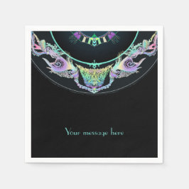 Servilleta De Papel Esbozo marino en neón, personalizable