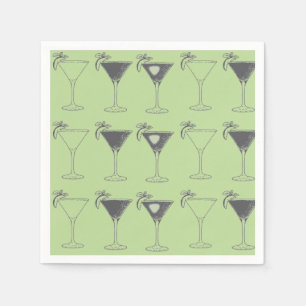 Servilleta De Papel Esbozo Martini Glasses