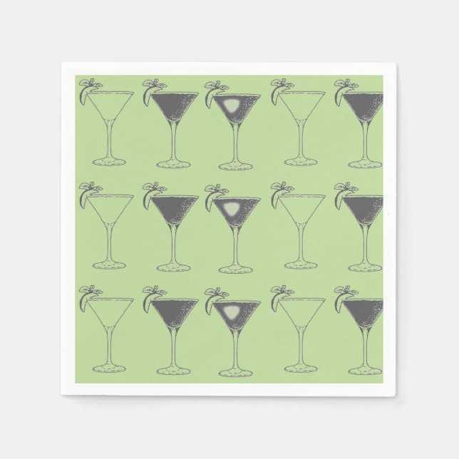 Servilleta De Papel Esbozo Martini Glasses (Anverso)