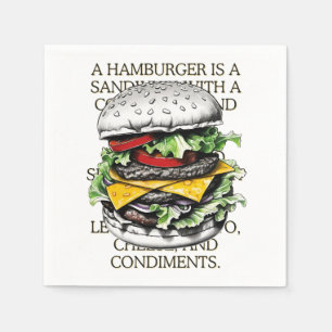 Servilleta De Papel Esbozo vintage de Hamburger de CallisC Arts ⭐ ⭐ ⭐