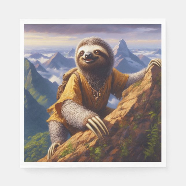 Servilleta De Papel Escalada de Montaña Sloth (Anverso)