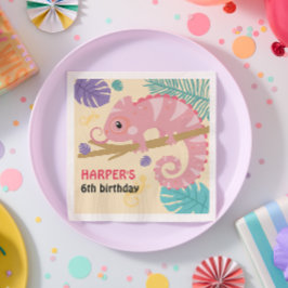 Servilleta De Papel Escalas y colas Cumpleaños del Reptil Chica