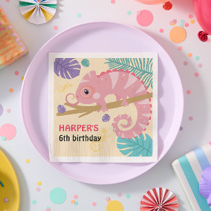 Servilleta De Papel Escalas y colas Cumpleaños del Reptil Chica