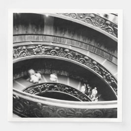 Servilleta De Papel Escalera espiral negra y blanca