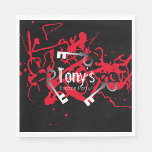 Servilleta De Papel Escape Fiesta Birthday Maze Keys Misterio