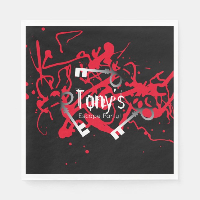 Servilleta De Papel Escape Fiesta Birthday Maze Keys Misterio (Anverso)