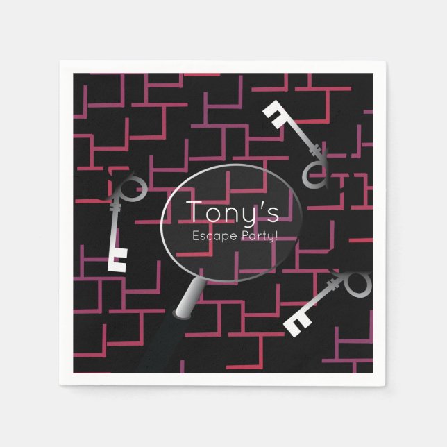 Servilleta De Papel Escape Fiesta Maze Claves Suministro de toallas (Anverso)