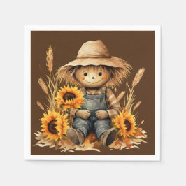 Servilleta De Papel Escarecrow con girasol
