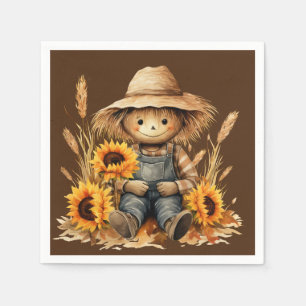 Servilleta De Papel Escarecrow con girasol