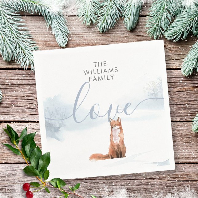 Servilleta De Papel Escena de bosque invernal zorro (Subido por el creador)