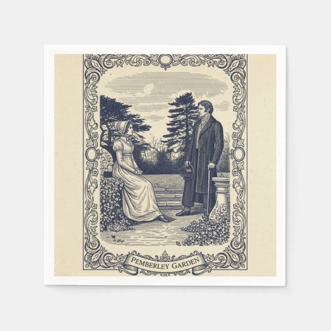 Servilleta De Papel Escena de Darcy y Elizabeth (Anverso)