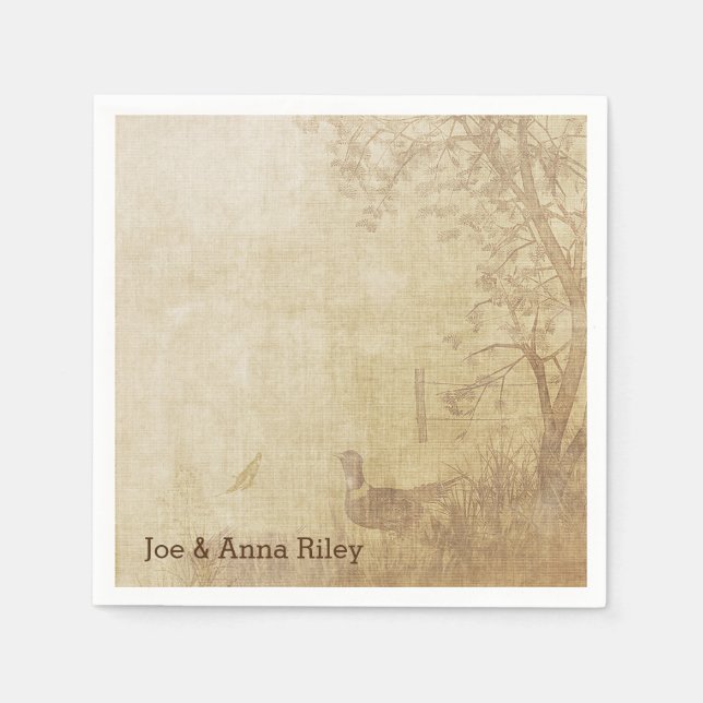 Servilleta De Papel Escena de faisán de otoño (Anverso)