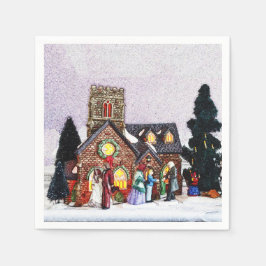 Servilleta De Papel Escena de la aldea de vacaciones