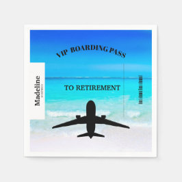 Servilleta De Papel Escena de playa de destino de la tarjeta de embarq