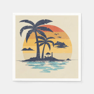 Servilleta De Papel Escena de verano tropical