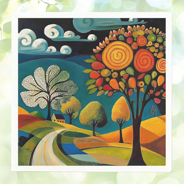 Servilleta De Papel Escena del País Folksy (Subido por el creador)