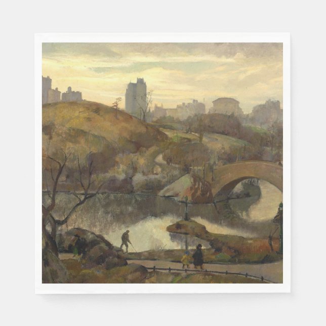 Servilleta De Papel Escena en Central Park (Nueva York, Nueva York, Es (Anverso)