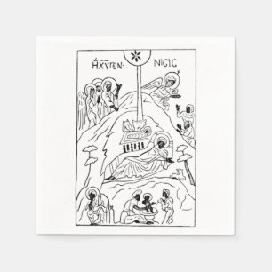 Servilleta De Papel Escena mínima de la natividad ortodoxa