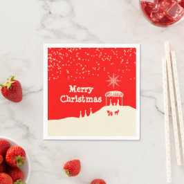 Servilleta De Papel Escena minimalista de navidad navideña