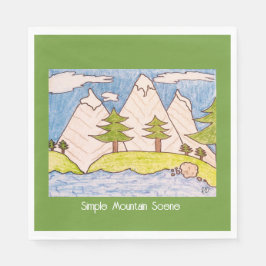 Servilleta De Papel Escena simple de montaña