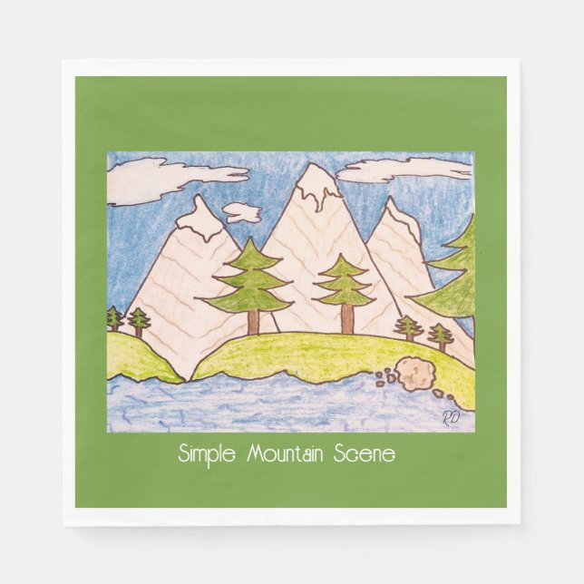 Servilleta De Papel Escena simple de montaña (Anverso)