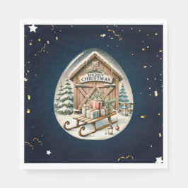 Servilleta De Papel Escenario único de Navidad