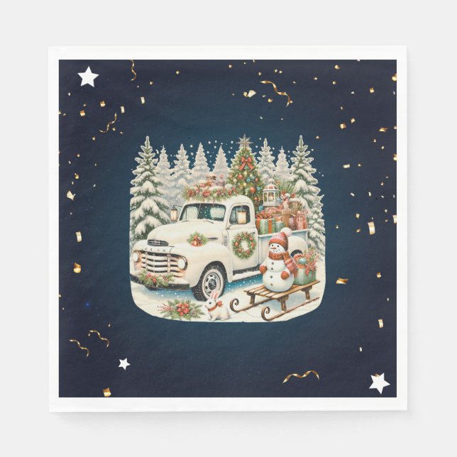 Servilleta De Papel Escenario único de Navidad (Anverso)