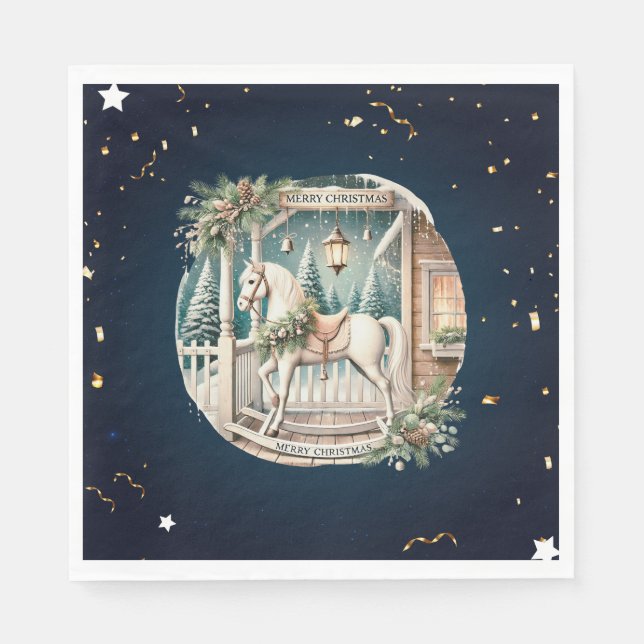 Servilleta De Papel Escenario único de Navidad (Anverso)
