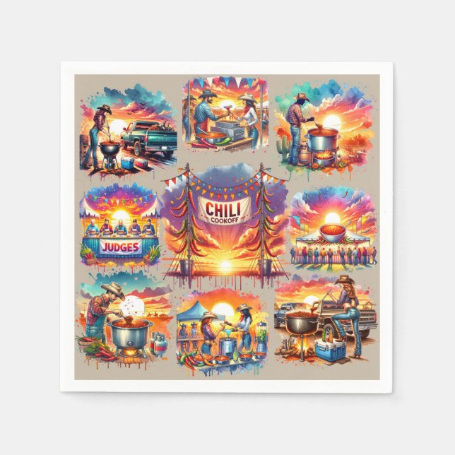 Servilleta De Papel Escenas de cocina de Chile occidental 1 (Anverso)