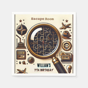 Servilleta De Papel escenificación Escape de Espía en la Sala 7 Invita