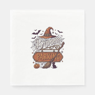 Servilleta De Papel Escoba aparcamiento bruja Halloween sombrero palo 