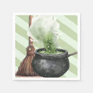 Servilleta De Papel escoba de brujas y caldero