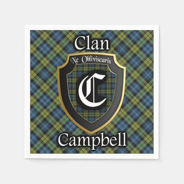 Servilleta De Papel Escocia Campbell Tartan Napkin (Anverso)
