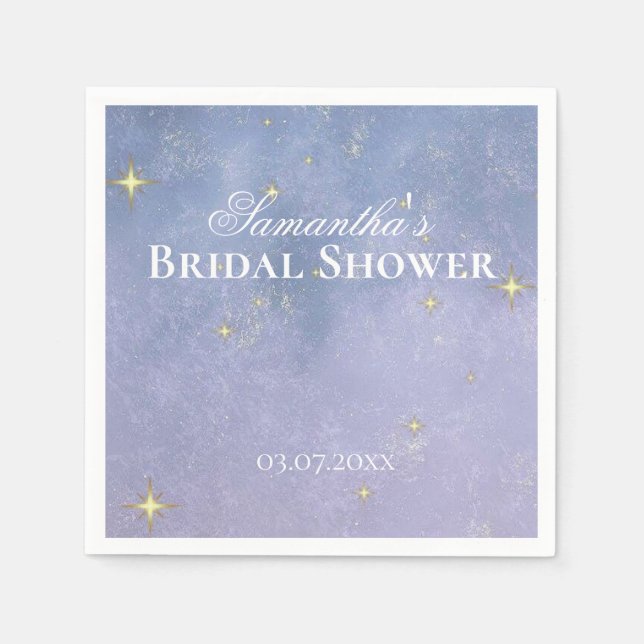 Servilleta De Papel Escrito en Stars Bridal Shower (Anverso)