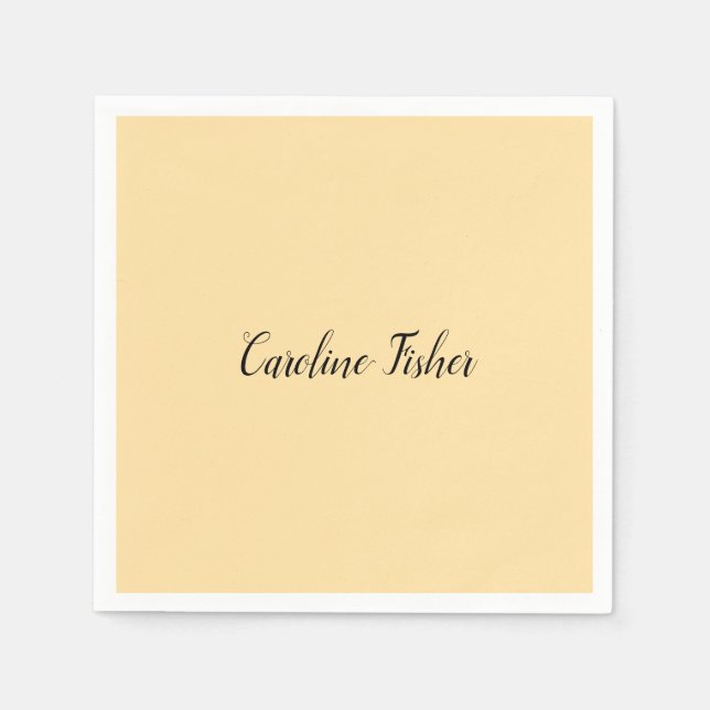 Servilleta De Papel Escritura a mano clásica simple simple beige (Anverso)