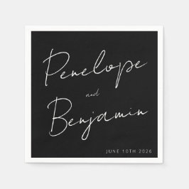 Servilleta De Papel Escritura a mano de escritura moderna Boda persona